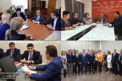 Քննարկվել են Երևանի և Սանկտ Պետերբուրգի վարչական շրջանների միջև հաստատված համագործակցության ծրագրերի ընթացքի հետ կապված հարցեր