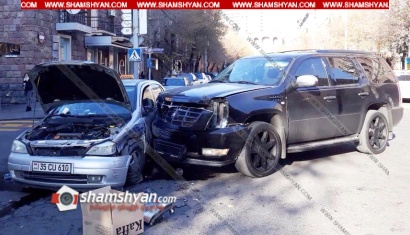 Երևանում բախվել են 36–ամյա վարորդի Cadillac-ն ու 39–ամյա վարորդի տաքսի Opel-ը. ՖՈՏՈՌԵՊՈՐՏԱԺ