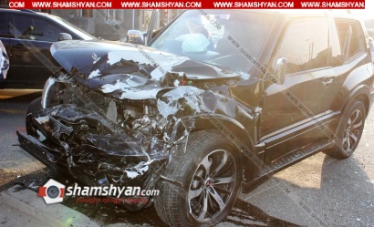 Խոշոր ավտովթար Երևանում. բախվել են Mitsubishi-ն և УАЗ Патриот-ը. կա վիրավոր. ՖՈՏՈՌԵՊՈՐՏԱԺ, ՏԵՍԱՆՅՈՒԹ