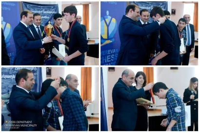 Քաղաքապետ Տարոն Մարգարյանը պարգևներ է հանձնել Երևանի 2018թ. շախմատի պատանեկան առաջնության հաղթողներին