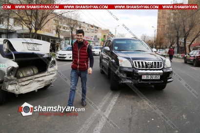 Երևանում Toyota Land Cruiser Prado-ն բախվել է իր առջևով ընթացող մեկ այլ Toyota-ի. ՖՈՏՈՌԵՊՈՐՏԱԺ, ՏԵՍԱՆՅՈՒԹ