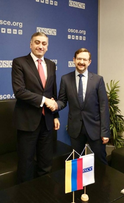 ԵԱՀԿ Հայաստանի առաքելության ղեկավար Արմեն Պապիկյանը հանդիպում է ունեցել ԵԱՀԿ Գլխավոր քարտուղար Թոմաս Գրեմինգերի հետ