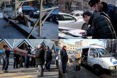Մեքենաների կայանման արգելապատնեշներ տեղադրած տնտեսվարող սուբյեկտները ենթարկվել են վարչական պատասխանատվության