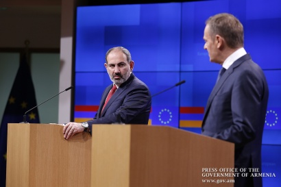 Հայաստանն ունի քաղաքական կամք խորացնելու Եվրամիության հետ փոխգործակցությունը. Բրյուսելում կայացած հանդիպումից հետո Նիկոլ Փաշինյանը և Դոնալդ Տուսկը հանդես են եկել ԶԼՄ-ների համար հայտարարությամբ