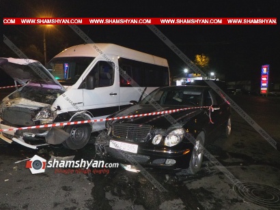 Խոշոր ավտովթար Երևանում. բախվել են Mercedes Sprinter-ն ու Mercedes-ը. կա 5 վիրավոր. օպերատիվ են գործել փրկարարները, բժիշկներն ու ճանապարհային ոստիկանները. ՖՈՏՈՌԵՊՈՐՏԱԺ, ՏԵՍԱՆՅՈՒԹ
