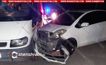 Ավտովթար Արարատի մարզում. բախվել են Toyota Vitz-ն ու Ford Transit-ը. կա վիրավոր. ժամանել են ՃՈ վաշտի ու դասակի հրամանատարները. ՖՈՏՈՌԵՊՈՐՏԱԺ