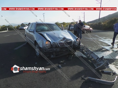 Ավտովթար Գեղարքունիքի մարզում. Սևանի թերակղզու խաչմերուկում բախվել են Nissan Teana-ն և Mercedes E320-ը. կան վիրավորներ. ՖՈՏՈՌԵՊՈՐՏԱԺ, ՏԵՍԱՆՅՈՒԹ