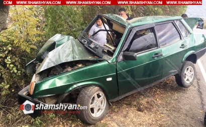 Խոշոր ավտովթար Տավուշի մարզում. ВАЗ 21099-ը բախվել է ծառին. բժիշկները պայքարում են վիրավորի կյանքի համար. ՖՈՏՈՌԵՊՈՐՏԱԺ