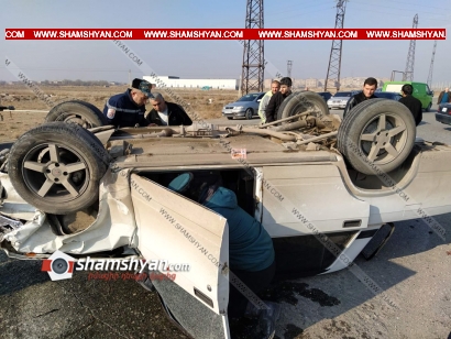 Խոշոր ավտովթար Արարատի մարզում. ժողովրդին հայտնի «Զոդի մոստ»-ի հարևանությամբ բախվել են Opel-ն ու «07»-ը, վերջինը գլխիվայր շրջվել է, կա վիրավոր. ՖՈՏՈՌԵՊՈՐՏԱԺ