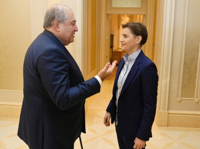 Հայ-սերբական հարաբերությունները քայլ առ քայլ առաջընթաց են գրանցում. փաստել են Հայաստանի նախագահն ու Սերբիայի վարչապետը