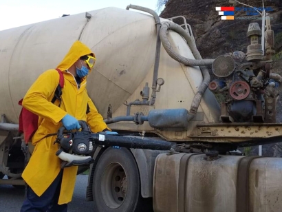 Վերջին 3 օրերին Արցախի հսկիչ-անցագրային կետերում պարտադիր ախտահանվել է ՀՀ-ից Արցախ մուտք գործած 824 տրանսպորտային միջոց