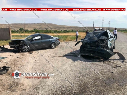 Խոշոր ավտովթար Արարատի մարզում. ճակատ-ճակատի բախվել են Volkswagen Passat-ն ու Volkswagen Jetta-ն. կա վիրավոր. ՖՈՏՈՌԵՊՈՐՏԱԺ, ՏԵՍԱՆՅՈՒԹ