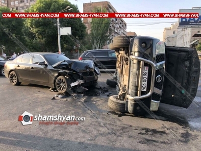 ԲԱՑԱՌԻԿ ՏԵՍԱՆՅՈՒԹ՝ Երևանում՝ Վստրեչի խաչմերուկում, ինչպես է տեղի ունեցել Nissan Pathfinder-ի և BMW-ի բախումը. ՖՈՏՈՌԵՊՈՐՏԱԺ, ՏԵՍԱՆՅՈՒԹ