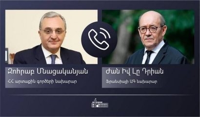 ՀՀ Արտգործնախարարը հեռախոսազրույց է ունեցել Ֆրանսիայի ԱԳ նախարարի հետ. գլխավոր թեման Ղարաբաղի հակամարտության գոտում հրադադարների պայմանավորվածությունների ձեռքբերմանը հաջորդած զարգացումների ամփոփումն էր