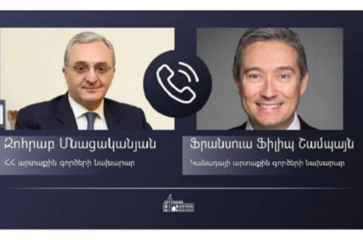 Կանադայի արտաքին գործերի նախարար Ֆրանսուա-Ֆիլիպ Շամպայնը հեռախոսազրույց է ունեցել Հայաստանի ԱԳ նախարար Զոհրաբ Մնացականյանի հետ
