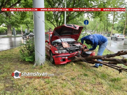 Ավտովթար Երևանում. 30-ամյա վարորդը BMW-ով Ազատության պողոտայում տապալել է ծառն ու հայտնվել կանաչ գազոնում. ՖՈՏՈՌԵՊՈՐՏԱԺ, ՏԵՍԱՆՅՈՒԹ