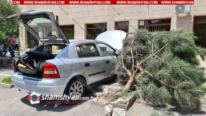 Ավտովթար Երևանում/ 51-ամյա վարորդը Opel-ով բախվել է եղևնուն, այնուհետև ատամնաբուժարանի պատուհանին. ՖՈՏՈՌԵՊՈՐՏԱԺ, ՏԵՍԱՆՅՈՒԹ