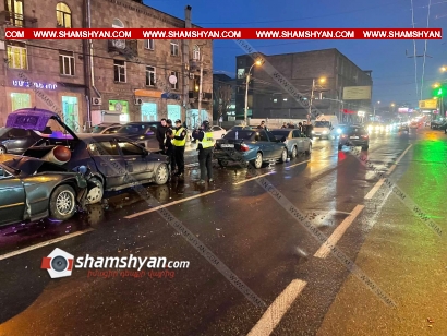 Շղթայական ավտովթար Երևանում. բախվել են BMW-ն, Audi-ն ու  2 Opel. օպերատիվ են գործել հրշեջ-փրկարարներն ու Երևանի գնդի պարեկները. ՖԵՈՏՈՌԵՊՈՐՏԱԺ