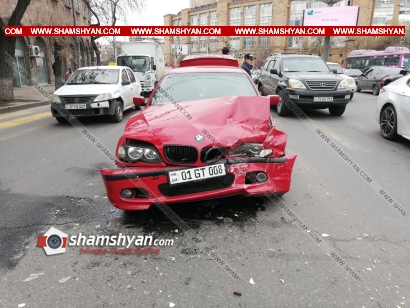 Ավտովթար Երևանում. կրկեսի մոտ բախվել են BMW-ն ու Mercedes-ը. կա վիրավոր, ՖՈՏՈՌԵՊՈՐՏԱԺ