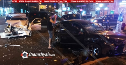 Ավտովթար Երևանում. բախվել են Mercedes-ն ու Opel-ը. կա 3 վիրավոր. օպերատիվ են գործել Երևանի գնդի պարեկները.ՖՈՏՈՌԵՊՈՐՏԱԺ