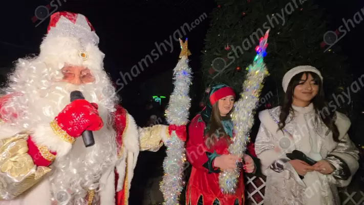 Արզնի համայնքում մեծ հանդիսավորությամբ վառվեց համայնքի գլխավոր տոնածառի լույսերը, որով ազդարարվեց ամանորյա տոնակատարությունների մեկնարկը․ ՖՈՏՈՌԵՊՈՐՏԱԺ, ՏԵՍԱՆՅՈՒԹ