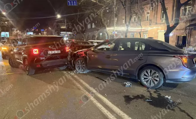 Խոշոր ու շղթայական ավտովթար՝ Երևանում. Բաղրամյան պողոտայում բախվել են «Jeep»-ը, «Hongqi»-ն, «Chevrolet»-ը և «Opel»-ը. 3 օտարերկրացիներ տեղափոխվել են հիվանդանոց. ՖՈՏՈՌԵՊՈՐՏԱԺ, ՏԵՍԱՆՅՈւԹ