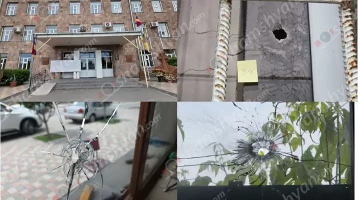 Կրակոցներ՝ Էջմիածին քաղաքում. քրեական ոստիկանները տաք հետքերով հայտնաբերել են միջադեպի մասնակիցներին և հանցագործության գործիք ինքնաձիգը. դեղատան, դպրոցի, մի քանի տների լուսամուտներին ու պատերին առկա են կրակոցի հետքեր. ՖՈՏՈՌԵՊՈՐՏԱԺ, ՏԵՍԱՆՅՈւԹ